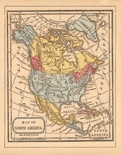 North America Map By Samuel Augustus Mitchell Jr.