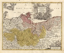 Europe, Poland, Baltic Countries and Germany Map By Johann Baptist Homann