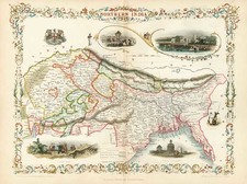 Asia, India and Central Asia & Caucasus Map By John Tallis