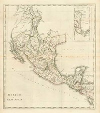 Texas, Southwest, Rocky Mountains and Mexico Map By Mathew Carey