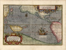 World, Western Hemisphere, Polar Maps, South America, Pacific and America Map By Abraham Ortelius