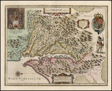 Mid-Atlantic and Southeast Map By Henricus Hondius