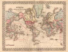 World and World Map By Samuel Augustus Mitchell Jr.