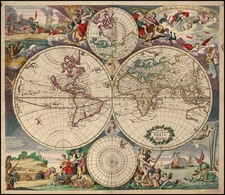 World, World and Polar Maps Map By Justus Danckerts