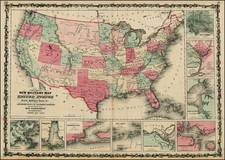 United States Map By Benjamin P Ward  &  Alvin Jewett Johnson