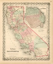 California Map By Joseph Hutchins Colton