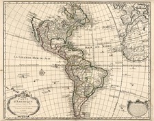 South America and America Map By Guillaume De L'Isle