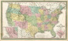 United States and California Map By Thomas, Cowperthwait & Co.