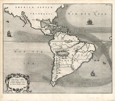 South America and America Map By Athanasius Kircher