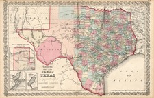 Texas and Southwest Map By Joseph Hutchins Colton