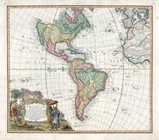 World, Western Hemisphere, South America and America Map By Homann Heirs