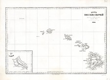 Hawaii Map By Jules Sebastian Cesar Dumont-D'Urville