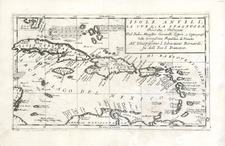 Caribbean Map By Vincenzo Maria Coronelli