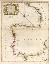 Europe, France, Spain and Portugal Map By Emanuel Bowen