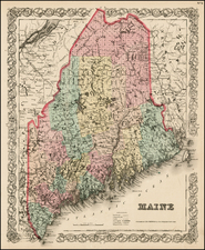 New England Map By Joseph Hutchins Colton