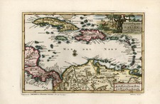 Caribbean and South America Map By Pieter van der Aa