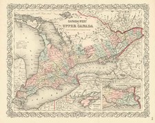 Midwest and Canada Map By Joseph Hutchins Colton