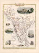 Asia and India Map By John Tallis