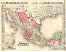 Southwest and Mexico Map By Benjamin P Ward  &  Alvin Jewett Johnson