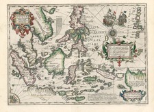 Asia, Southeast Asia, Philippines, Australia & Oceania and Oceania Map By Jodocus Hondius