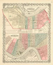 South and Midwest Map By Joseph Hutchins Colton