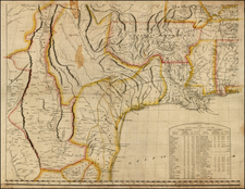 South, Texas, Plains and Southwest Map By John Melish