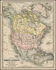 North America Map By Samuel Augustus Mitchell