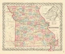 Midwest and Plains Map By Joseph Hutchins Colton