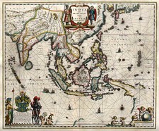 Asia, China, India and Southeast Asia Map By Willem Janszoon Blaeu