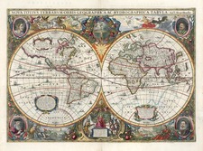 World and World Map By Henricus Hondius