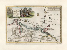 Caribbean and South America Map By Pieter van der Aa