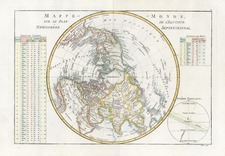 World, Northern Hemisphere and Polar Maps Map By Rigobert Bonne