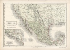 Texas, Southwest, Mexico and California Map By Adam & Charles Black