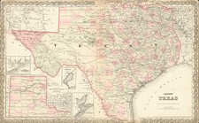 Texas Map By G.W.  & C.B. Colton