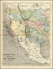 Texas, Plains, Southwest and Rocky Mountains Map By Adolphe Hippolyte Dufour
