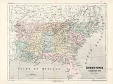 Mid-Atlantic, South and Southeast Map By Adolphe Hippolyte Dufour