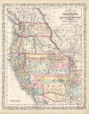 Southwest, Rocky Mountains and California Map By Charles Desilver