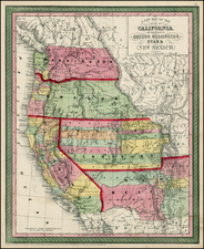 Southwest, Rocky Mountains and California Map By Thomas, Cowperthwait & Co.