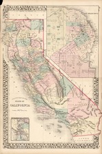 California Map By Samuel Augustus Mitchell Jr.