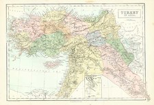 Asia, Middle East and Turkey & Asia Minor Map By Adam & Charles Black