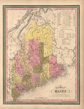 New England Map By Samuel Augustus Mitchell