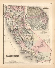 California Map By Joseph Hutchins Colton