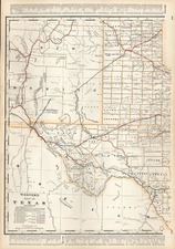 Texas and Southwest Map By George F. Cram