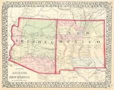 Southwest Map By Samuel Augustus Mitchell Jr.
