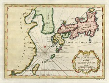 Asia, China, Japan and Korea Map By Jacques Nicolas Bellin