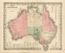 Australia & Oceania and Australia Map By Joseph Hutchins Colton