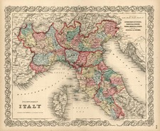 Europe, Italy and Balearic Islands Map By Joseph Hutchins Colton