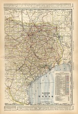 Texas Map By George F. Cram