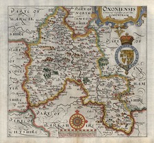 Europe and British Isles Map By William Hole / Christopher Saxton