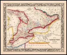 Midwest and Canada Map By Samuel Augustus Mitchell Jr.